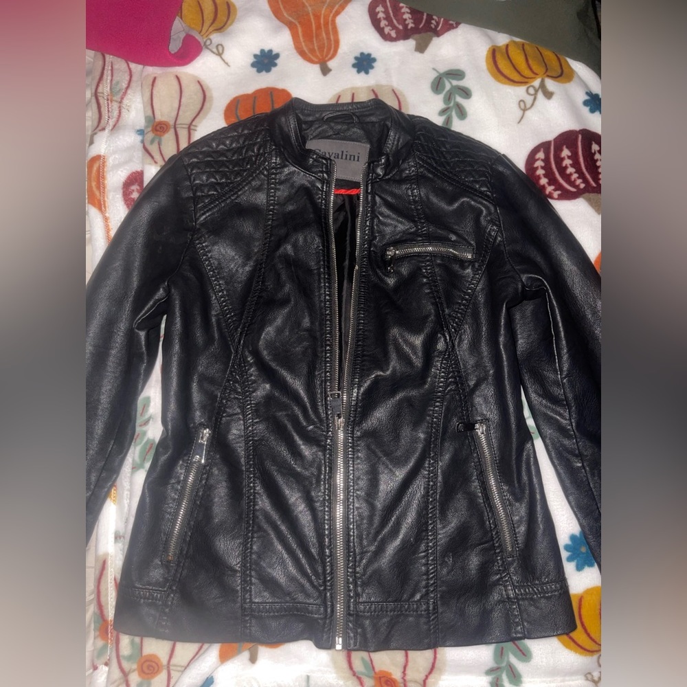Detailed leather jacket